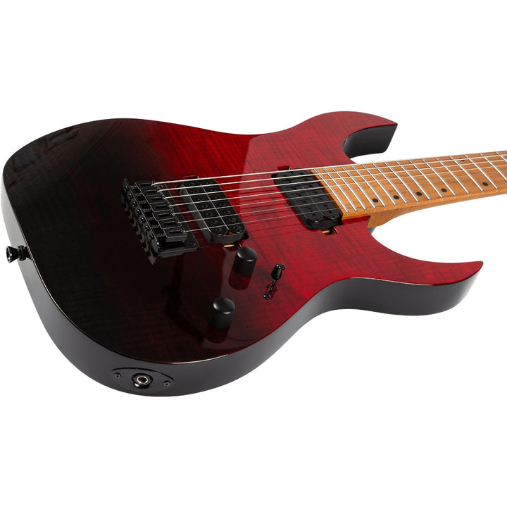 Electric Guitar Spira S-457 Trd Trans Red Gloss 7 STRING Free Setup