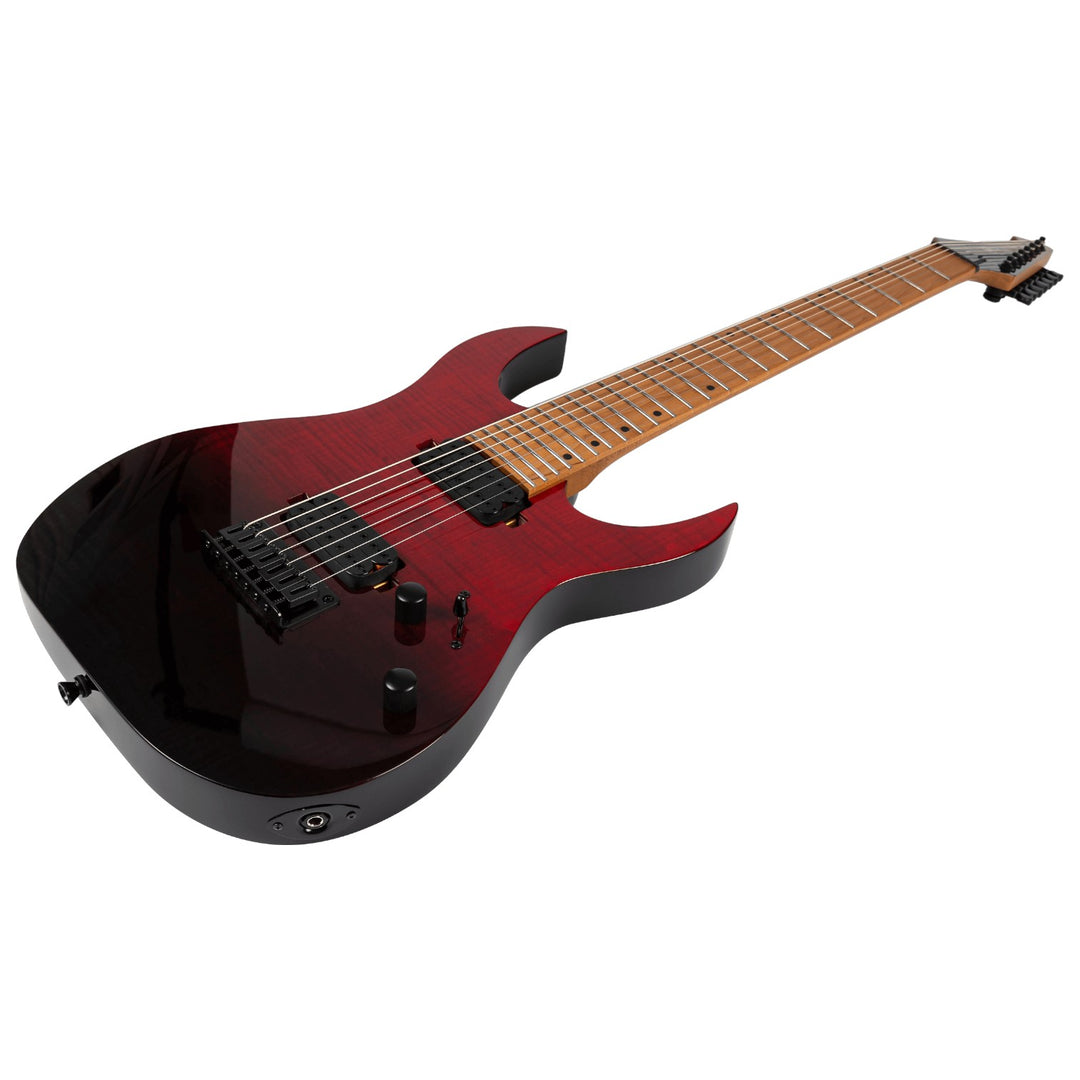 Electric Guitar Spira S-457 Trd Trans Red Gloss 7 STRING Free Setup
