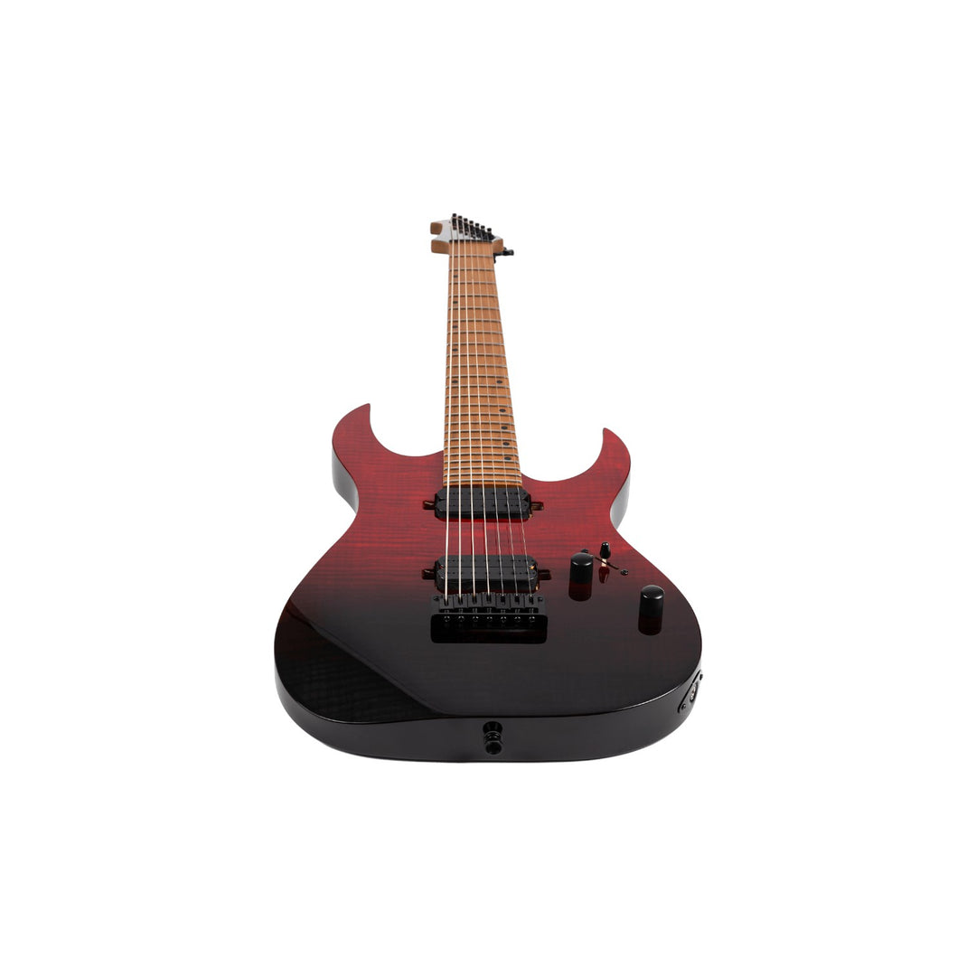 Electric Guitar Spira S-457 Trd Trans Red Gloss 7 STRING Free Setup