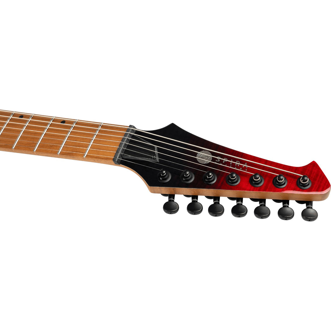 Electric Guitar Spira S-457 Trd Trans Red Gloss 7 STRING Free Setup
