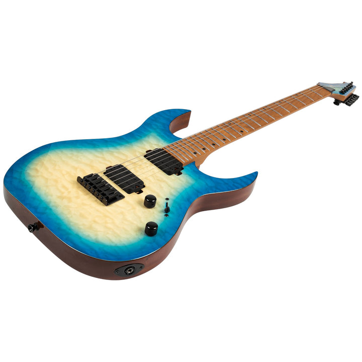 Electric Guitar Spira S-500 Qab Trans Aqua Blue Gloss Free Setup