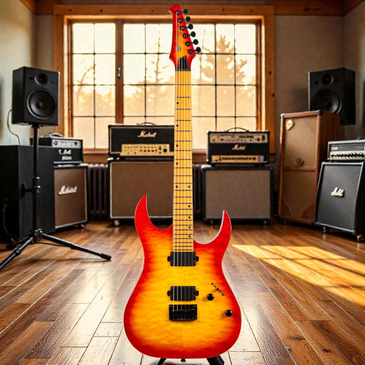 Electric Guitar Spira S-500 Qfb Trans Fireburst Gloss Free Setup