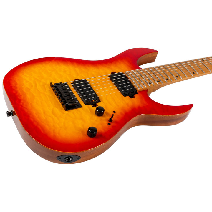 Electric Guitar Spira S-507 Qfb Trans Fireburst Gloss 7 STRING Free Setup