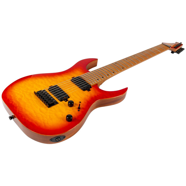 Electric Guitar Spira S-507 Qfb Trans Fireburst Gloss 7 STRING Free Setup