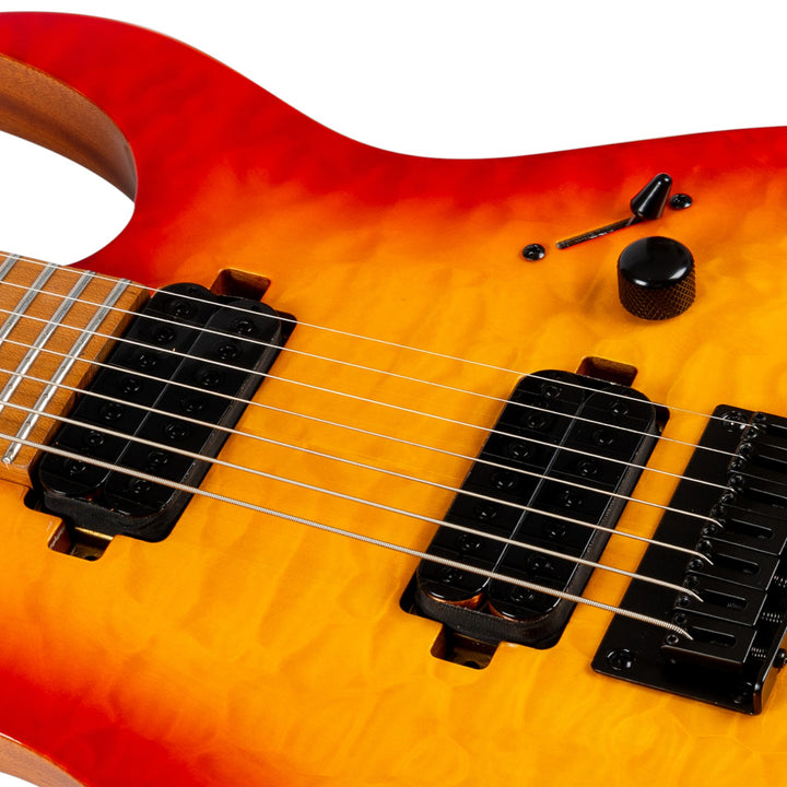 Electric Guitar Spira S-507 Qfb Trans Fireburst Gloss 7 STRING Free Setup