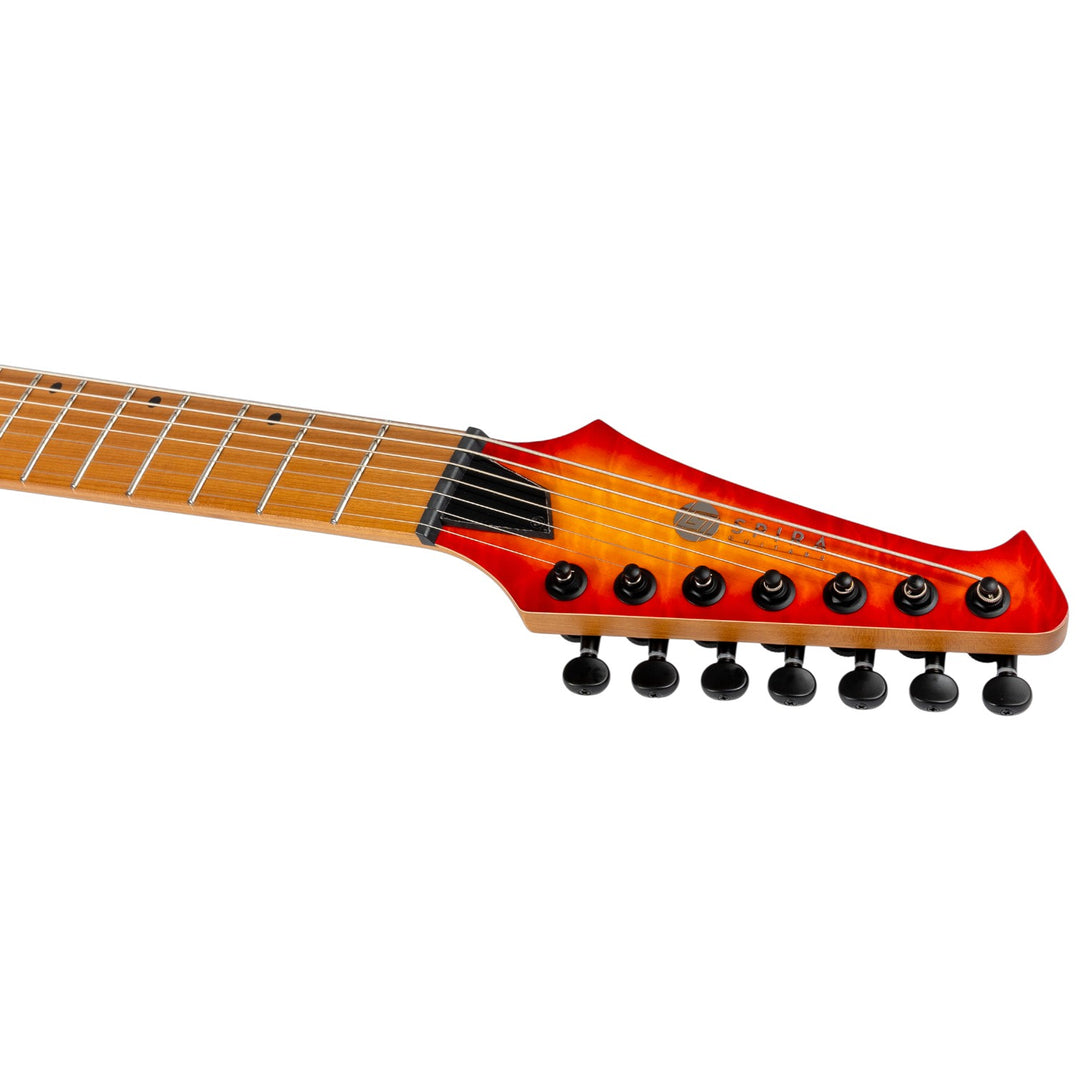 Electric Guitar Spira S-507 Qfb Trans Fireburst Gloss 7 STRING Free Setup