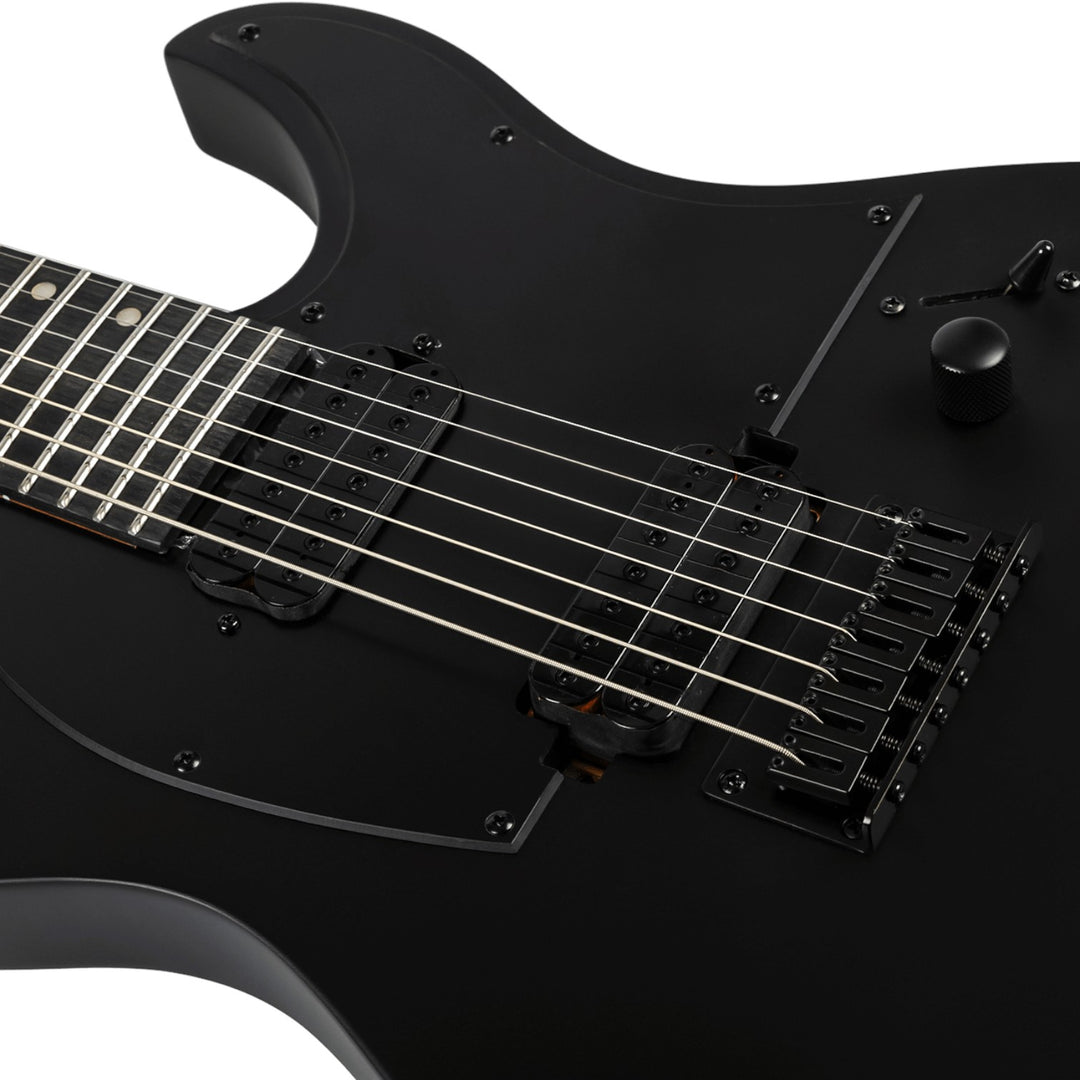Electric Guitar Spira T-407 Mbk Black Satin 7 String Free Setup