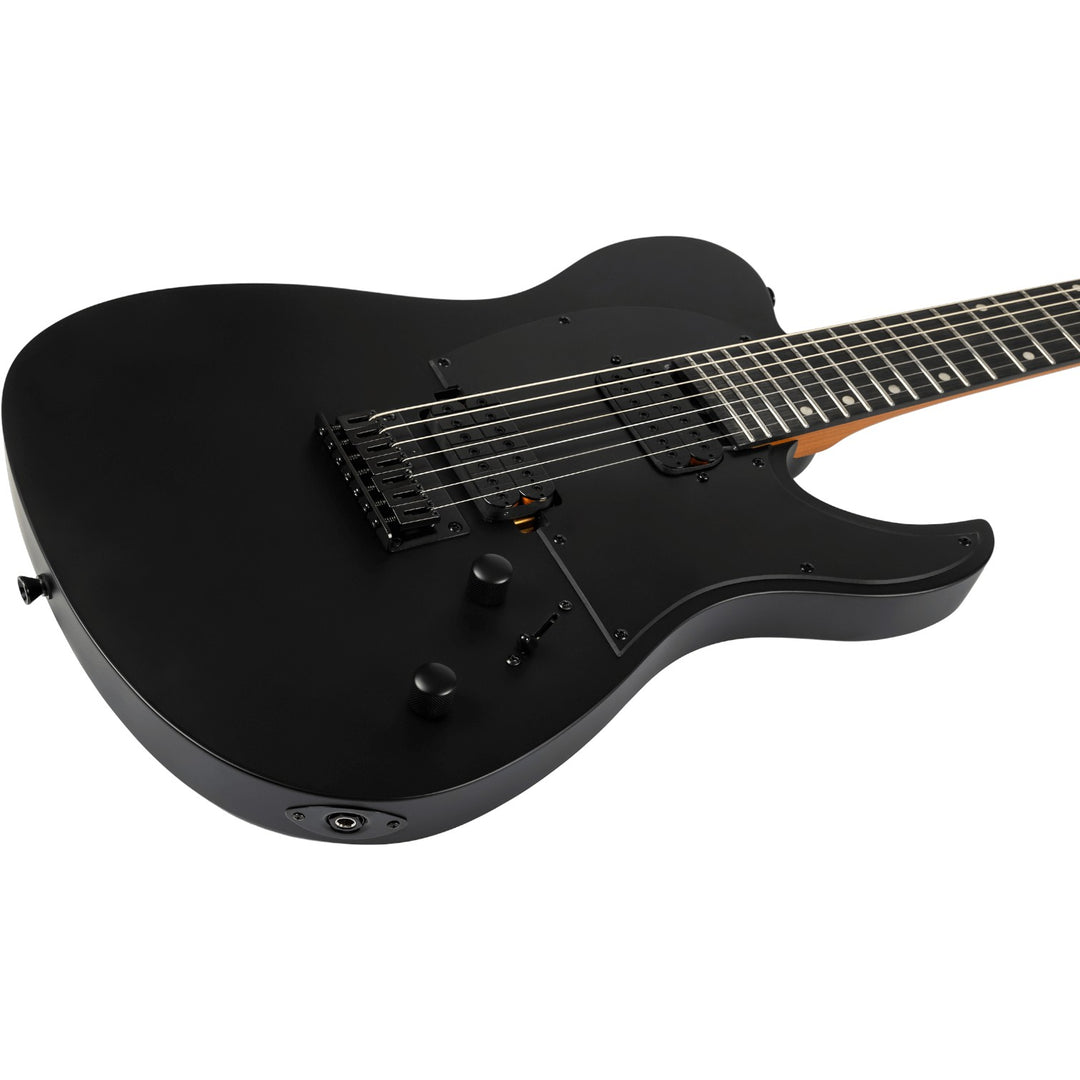 Electric Guitar Spira T-407 Mbk Black Satin 7 String Free Setup