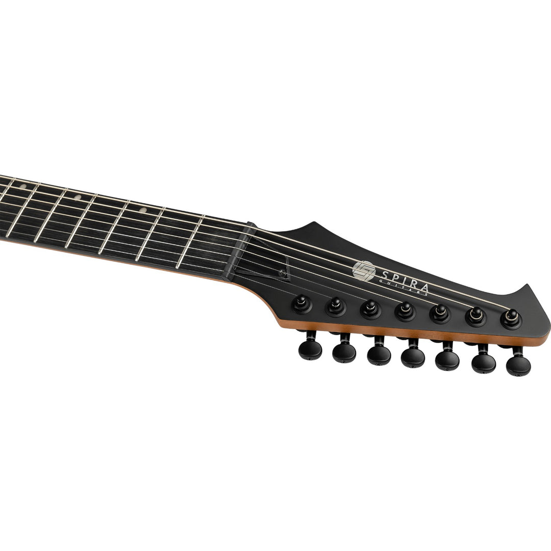 Electric Guitar Spira T-407 Mbk Black Satin 7 String Free Setup