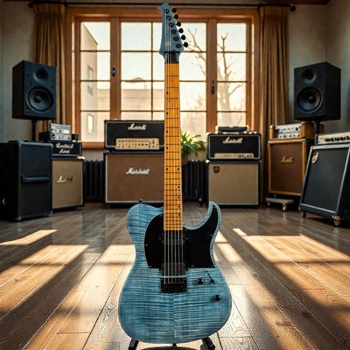 Electric Guitar Spira T-450 Tdb Trans Blue Gloss Free Setup