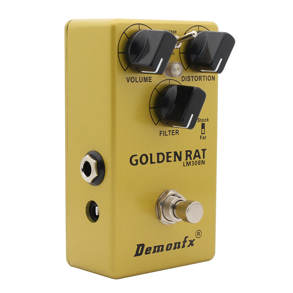 DemonFx Golden Rat Distortion Electric Guitar Pedal