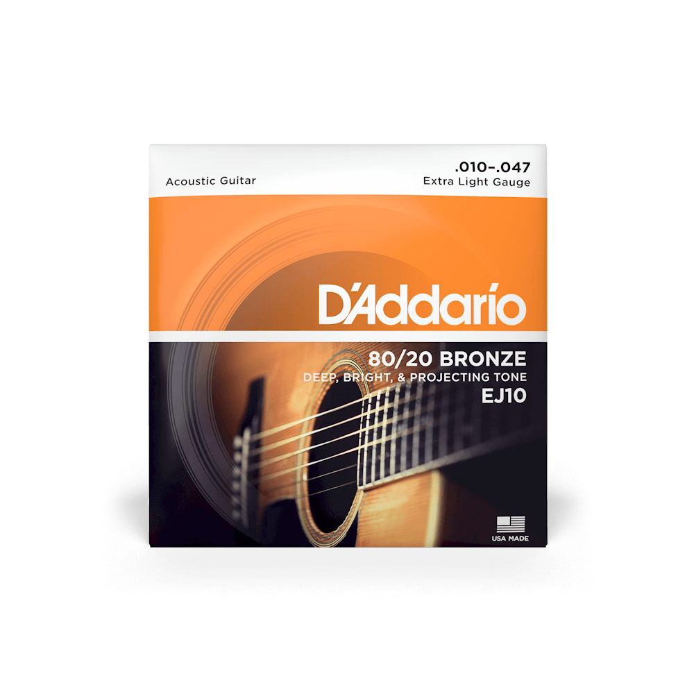 D'Addario EJ10 Extra Light Acoustic Guitar Strings 10-47