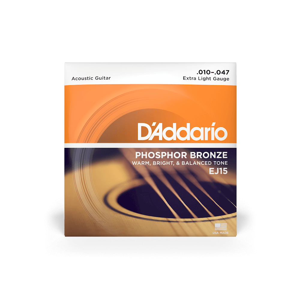 D’Addario EJ15 Phosphor Bronze Extra Light Acoustic Guitar Strings 10-47