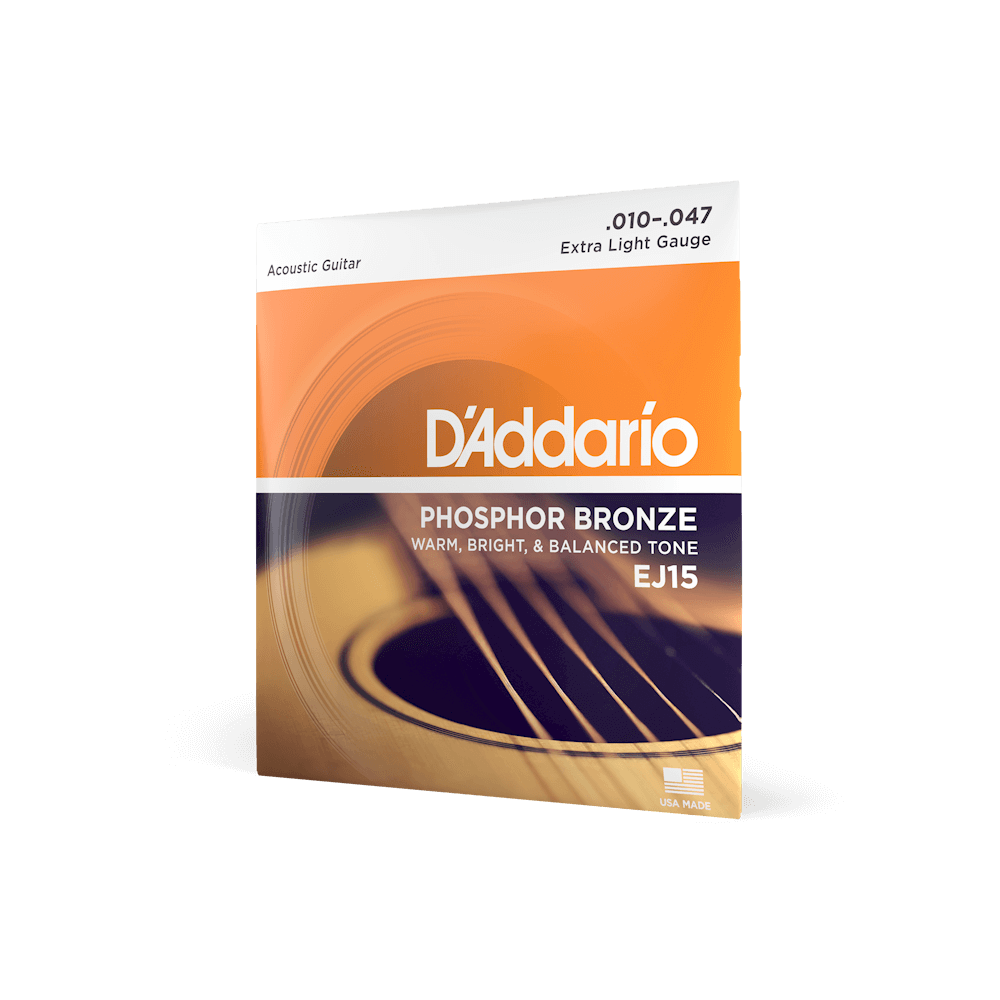 D’Addario EJ15 Phosphor Bronze Extra Light Acoustic Guitar Strings 10-47