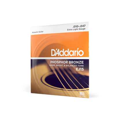 D’Addario EJ15 Phosphor Bronze Extra Light Acoustic Guitar Strings 10-47