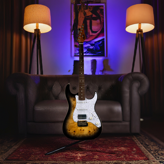 Electric Guitar Jet Guitars JS450 QTBR Transparent Brown Free Setup