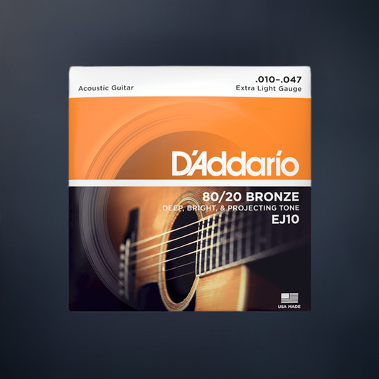 D'Addario EJ10 Extra Light Acoustic Guitar Strings 10-47