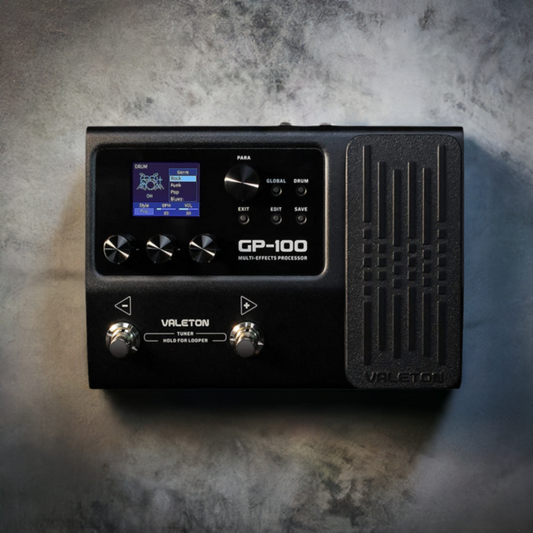 Valeton GP100 Bass and Guitar Simulation Cabinets Multi-Effects with Expression Pedal USB OTG Audio Interface (Black)