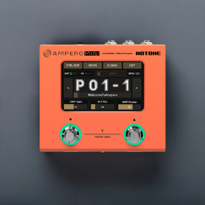 HOTONE Ampero Mini MP50 Orange Guitar Multi Effects Processor Touch Screen  Modeling IR Cabinets