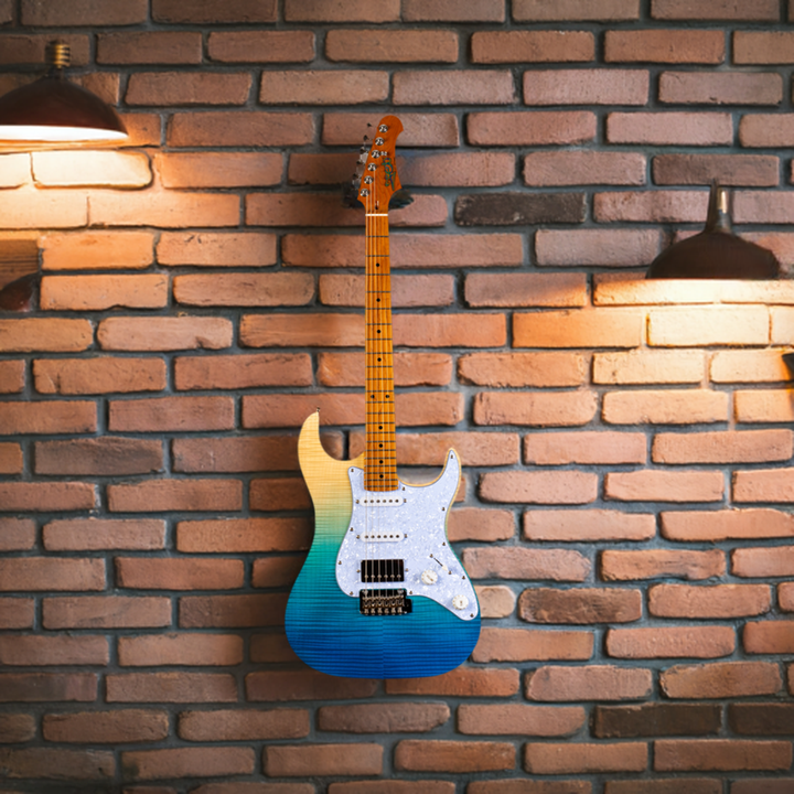 Electric Guitar Jet Guitars JS450 TBL Transparent Blue Free Setup