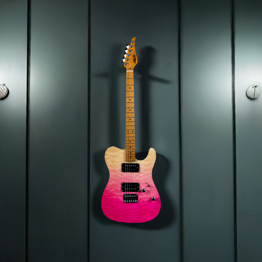 Electric Guitar Jet Guitars JT450 QTPK Transparent Pink Free Setup
