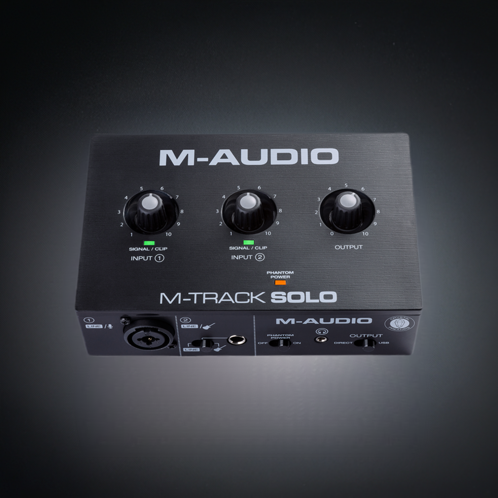 Audio Interface M-AUDIO M-Track Solo USB Recording, Streaming and Podcasting with XLR, Line and DI Inputs