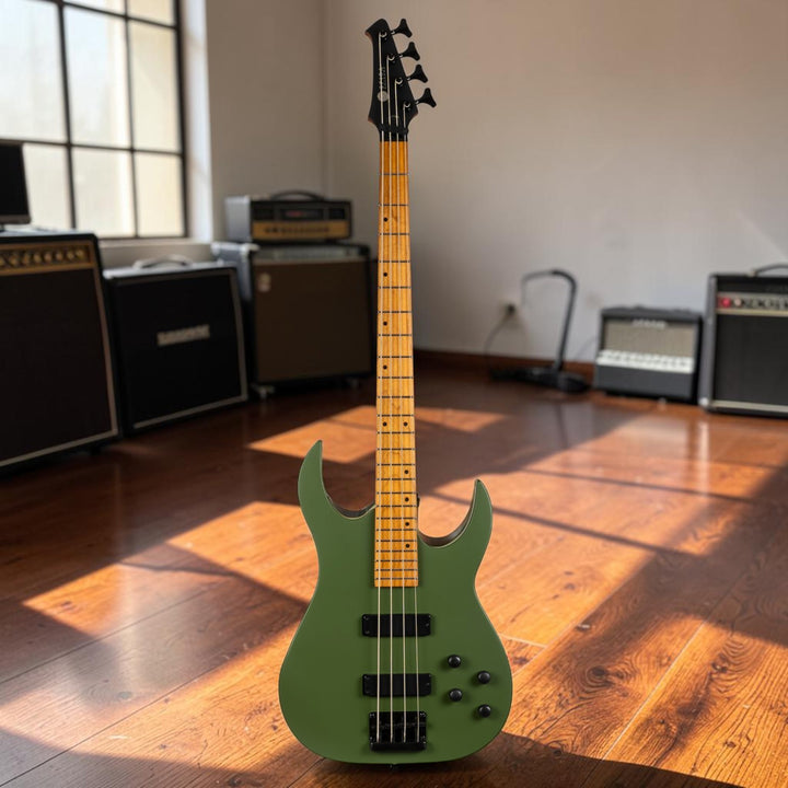 Electric Bass Guitar Spira B-400 Mgr Green Satin Free Setup