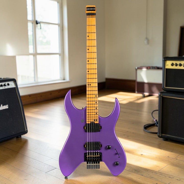 Electric Guitar Spira S-400 Headless Mpp Purple Satin Free Setup