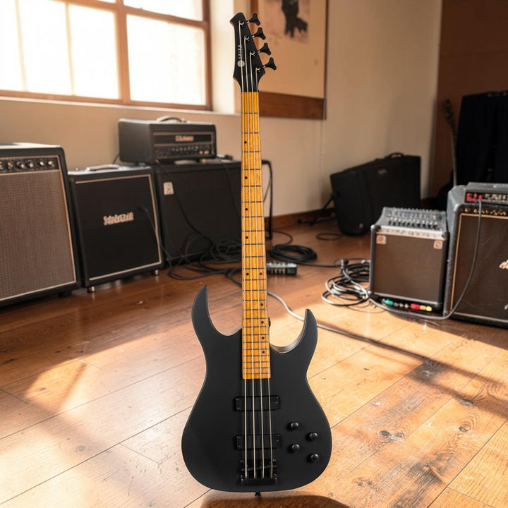 Electric Bass Guitar Spira B-400 Mbk Black Satin Free Setup