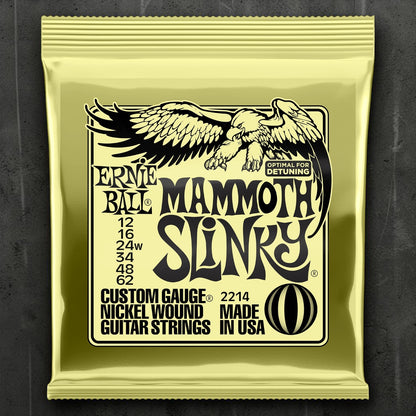 Ernie Ball P02214 Mammoth Slinky Nickel Wound Electric Guitar Strings with wound G 12-62 Gauge