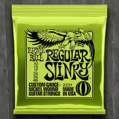Ernie Ball P02221 Regular Slinky Nickel Wound Electric Guitar Strings 10-46 Gauge