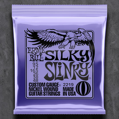 Ernie Ball P02219 Silky Slinky Nickel Wound Electric Guitar Strings 9.5-48 Gauge