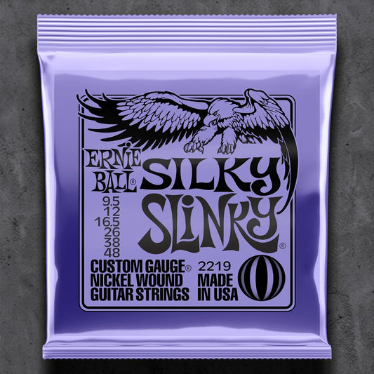Ernie Ball P02219 Silky Slinky Nickel Wound Electric Guitar Strings 9.5-48 Gauge