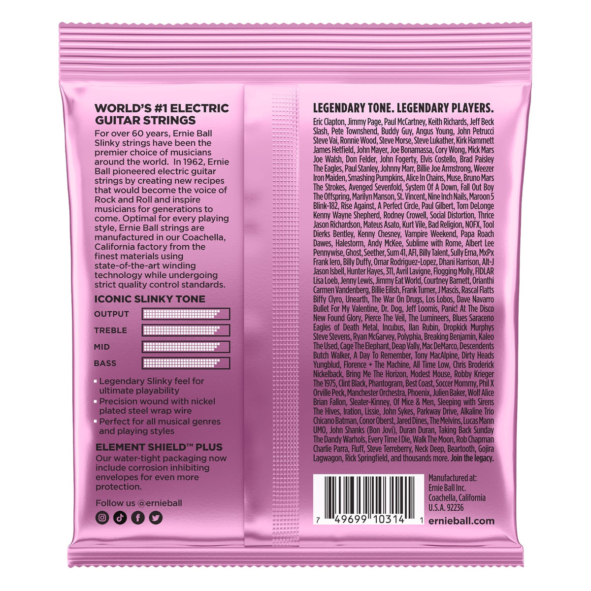 Ernie Ball P02213 Mega Slinky Nickel Wound Electric Guitar Strings 10.5-48 Gauge
