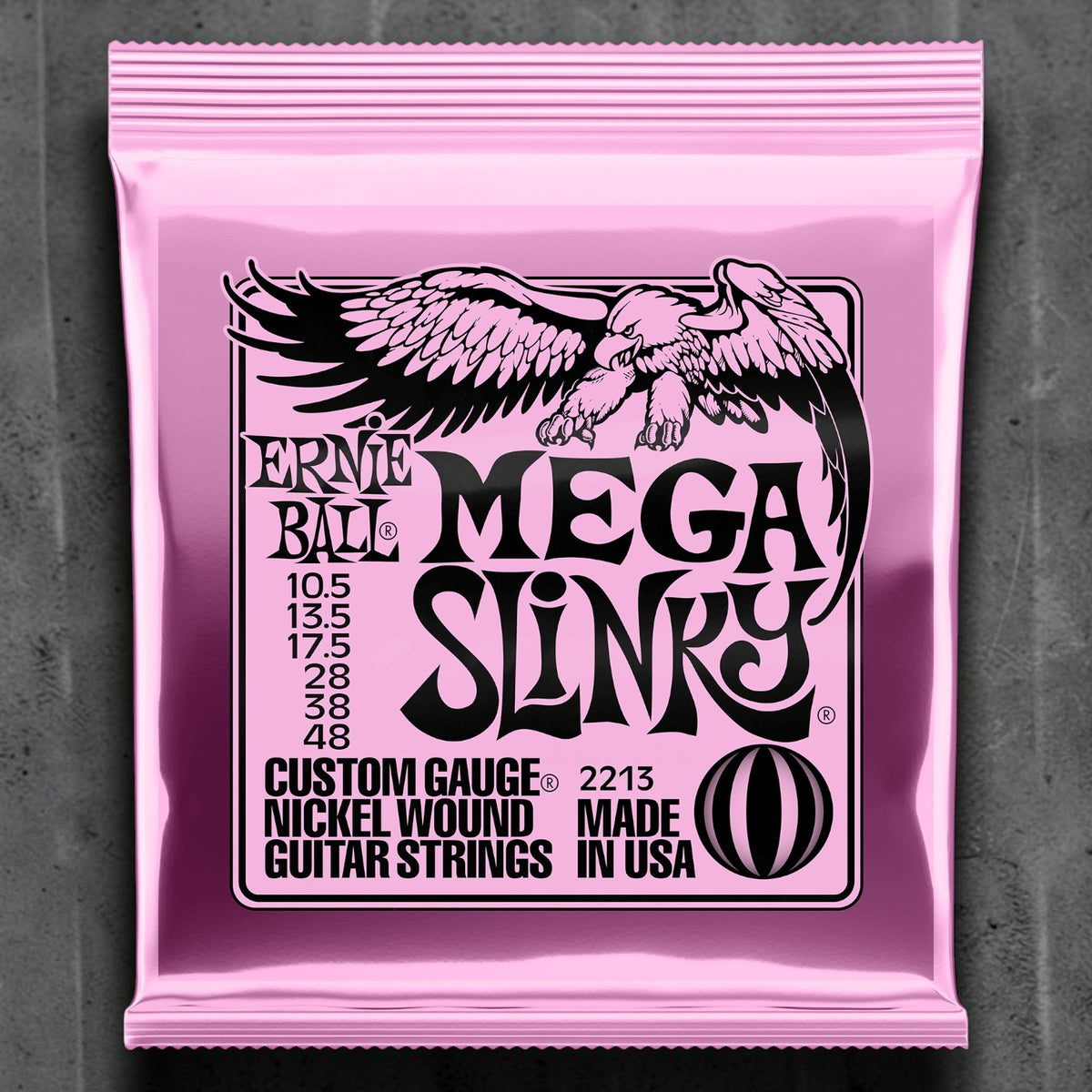 Ernie Ball P02213 Mega Slinky Nickel Wound Electric Guitar Strings 10.5-48 Gauge