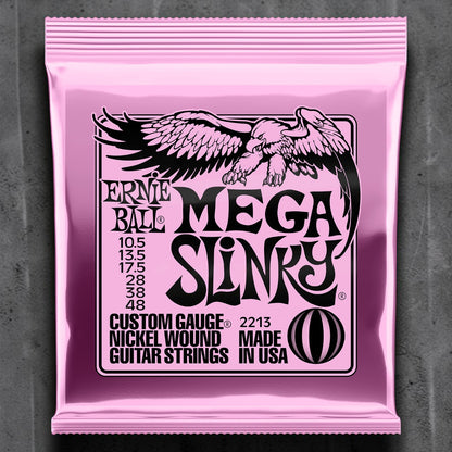 Ernie Ball P02213 Mega Slinky Nickel Wound Electric Guitar Strings 10.5-48 Gauge