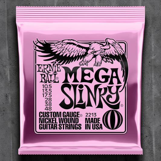 Ernie Ball P02213 Mega Slinky Nickel Wound Electric Guitar Strings 10.5-48 Gauge