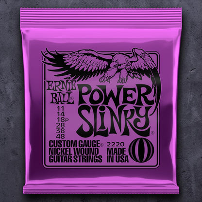 Ernie Ball P02220 Power Slinky Nickel Wound Electric Guitar Strings 11-48 Gauge