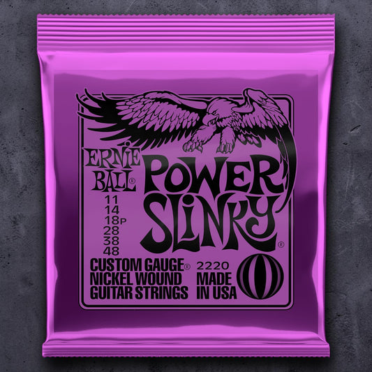 Ernie Ball P02220 Power Slinky Nickel Wound Electric Guitar Strings 11-48 Gauge