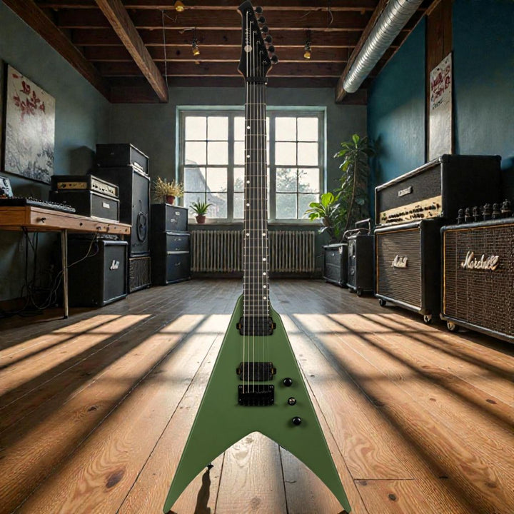 Electric Guitar Spira V-400 MGR Green Satin Free Setup