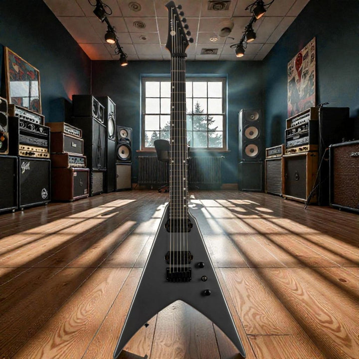 Electric Guitar Spira V-400 MSL Silver Satin Free Setup