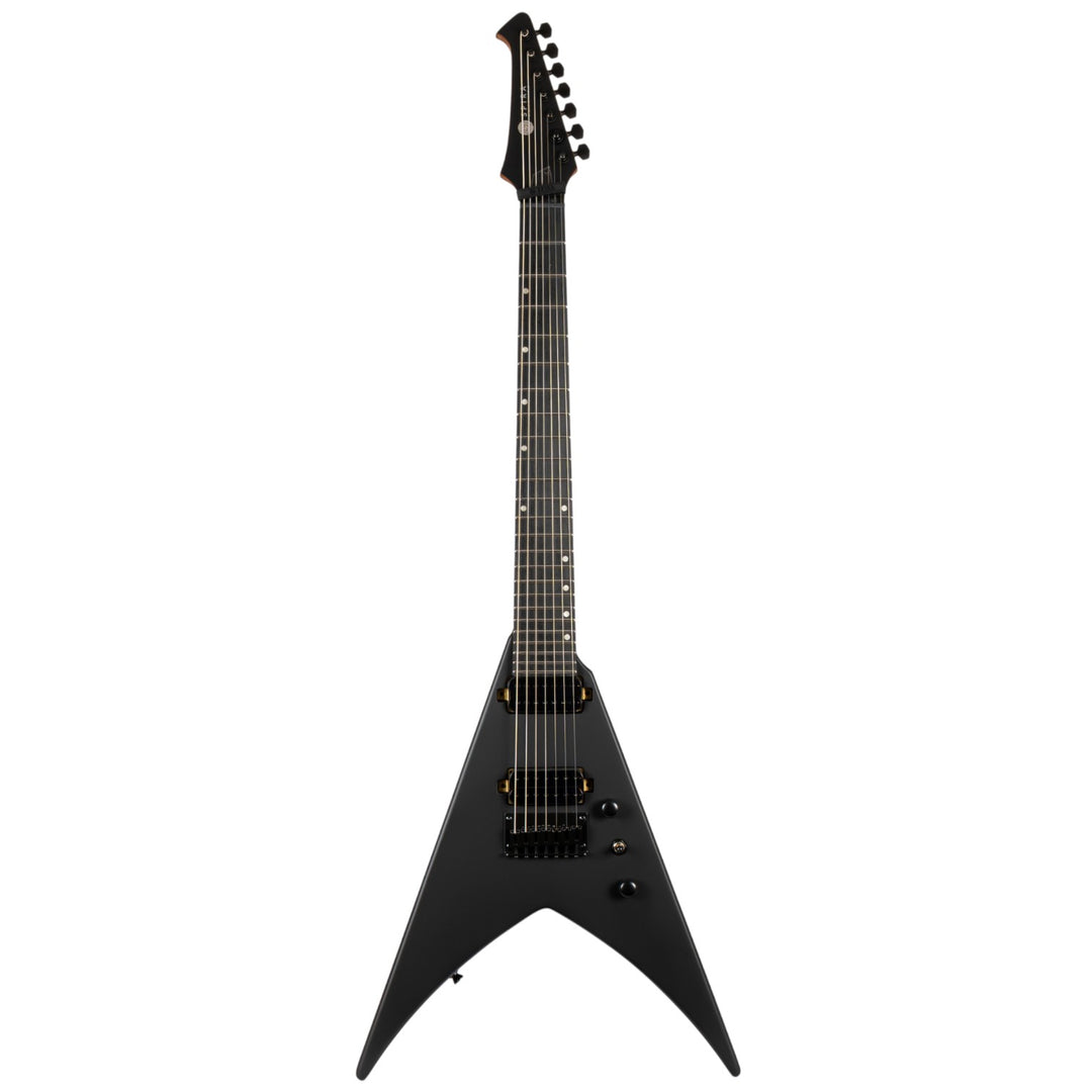Electric Guitar Spira V-407 Mbk Black Satin 7 STRING Free Setup