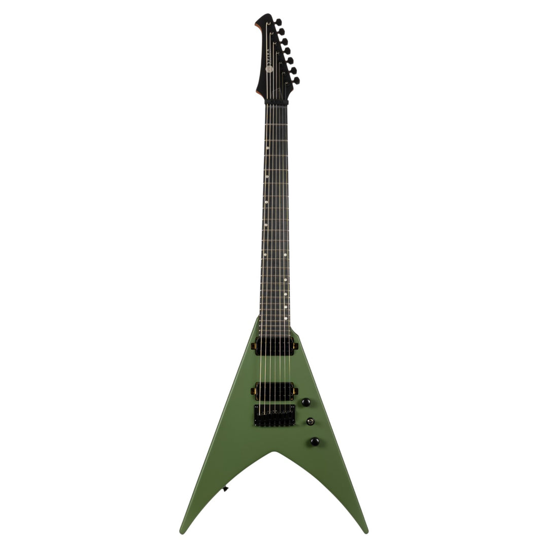 Electric Guitar Spira V-407 Mgr Green Satin 7 STRING Free Setup