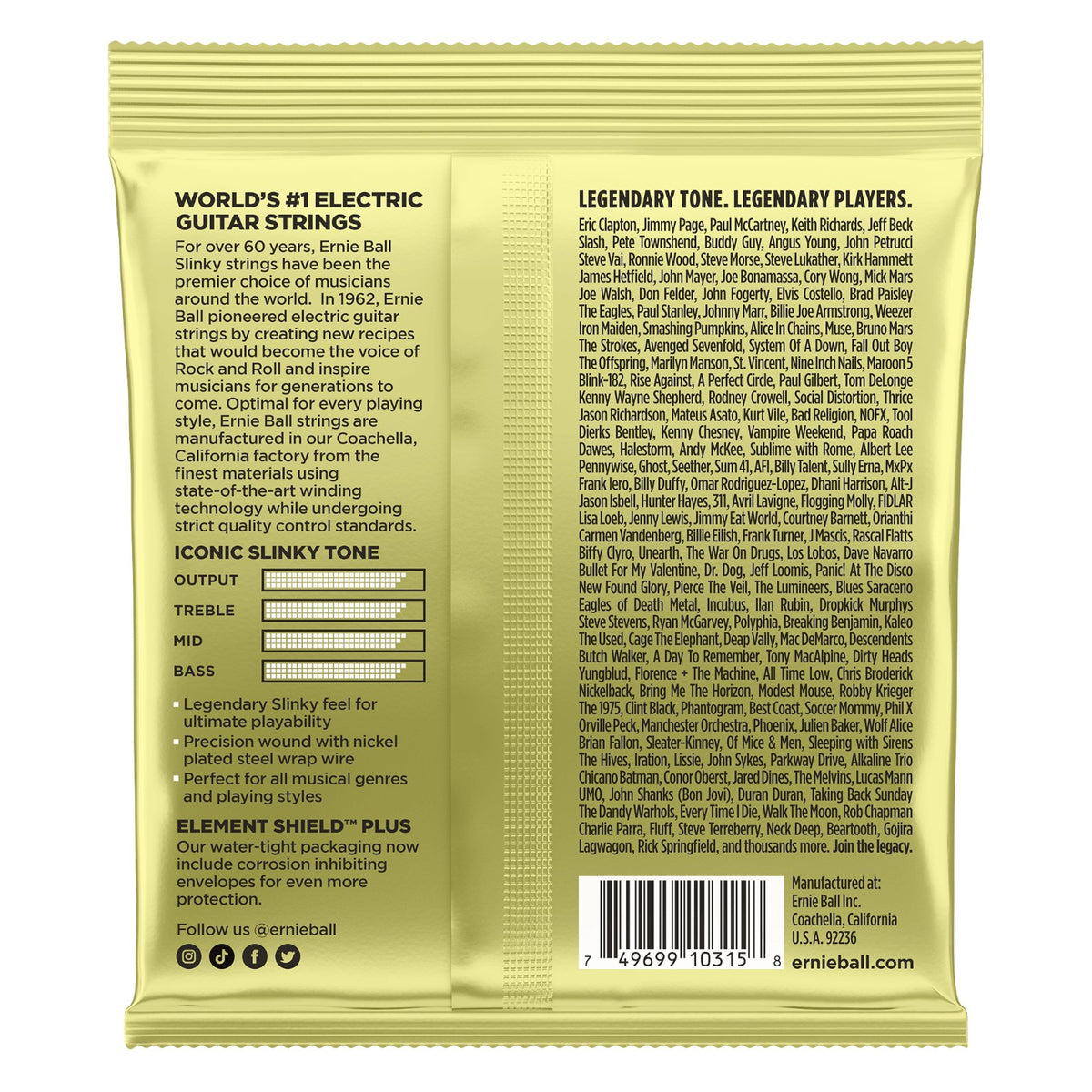 Ernie Ball P02214 Mammoth Slinky Nickel Wound Electric Guitar Strings with wound G 12-62 Gauge