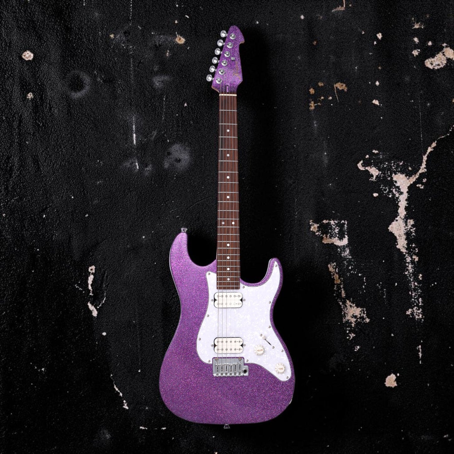 Electric Guitar Keipro Ks-Deluxe-Sparkle HH MV Include Gig Bag