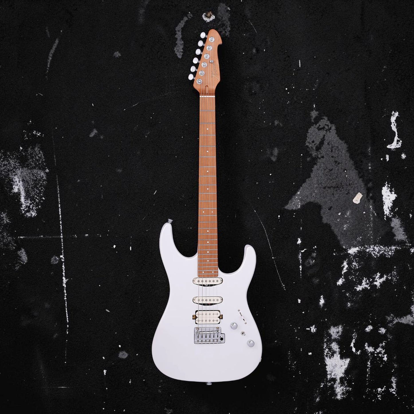 Electric Guitar Keipro Modern SSH White Include Gig Bag