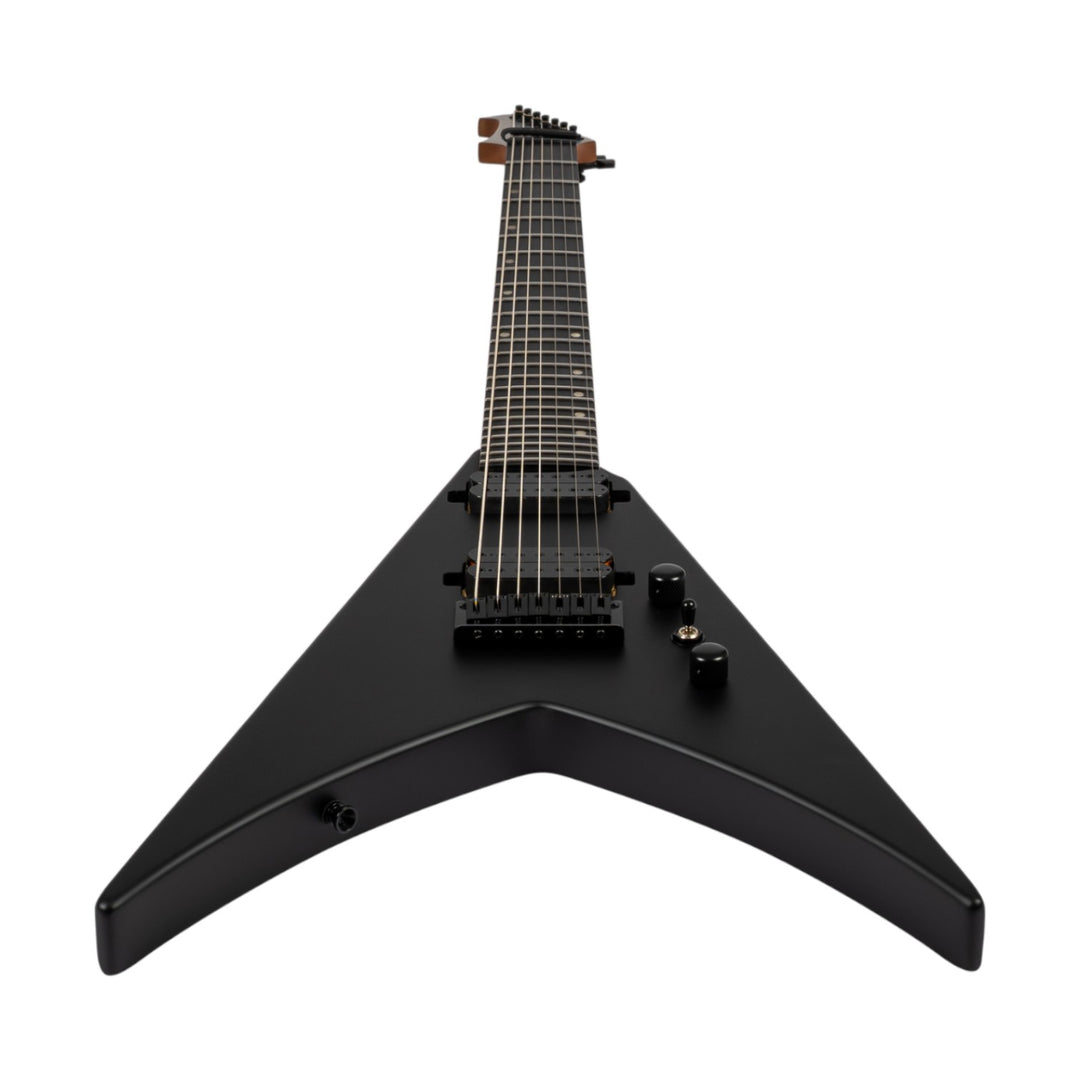 Electric Guitar Spira V-407 Mbk Black Satin 7 STRING Free Setup