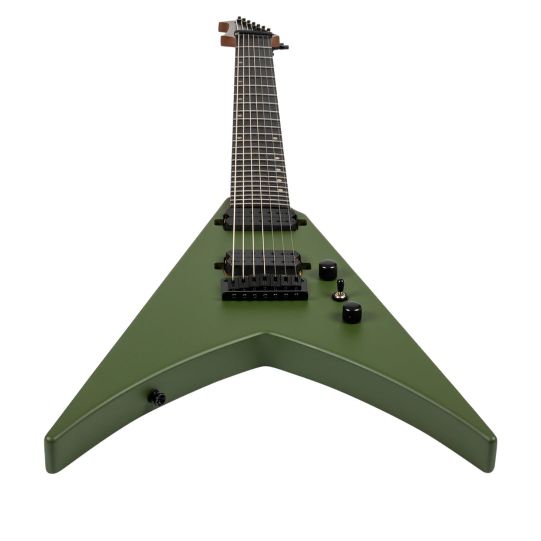Electric Guitar Spira V-407 Mgr Green Satin 7 STRING Free Setup