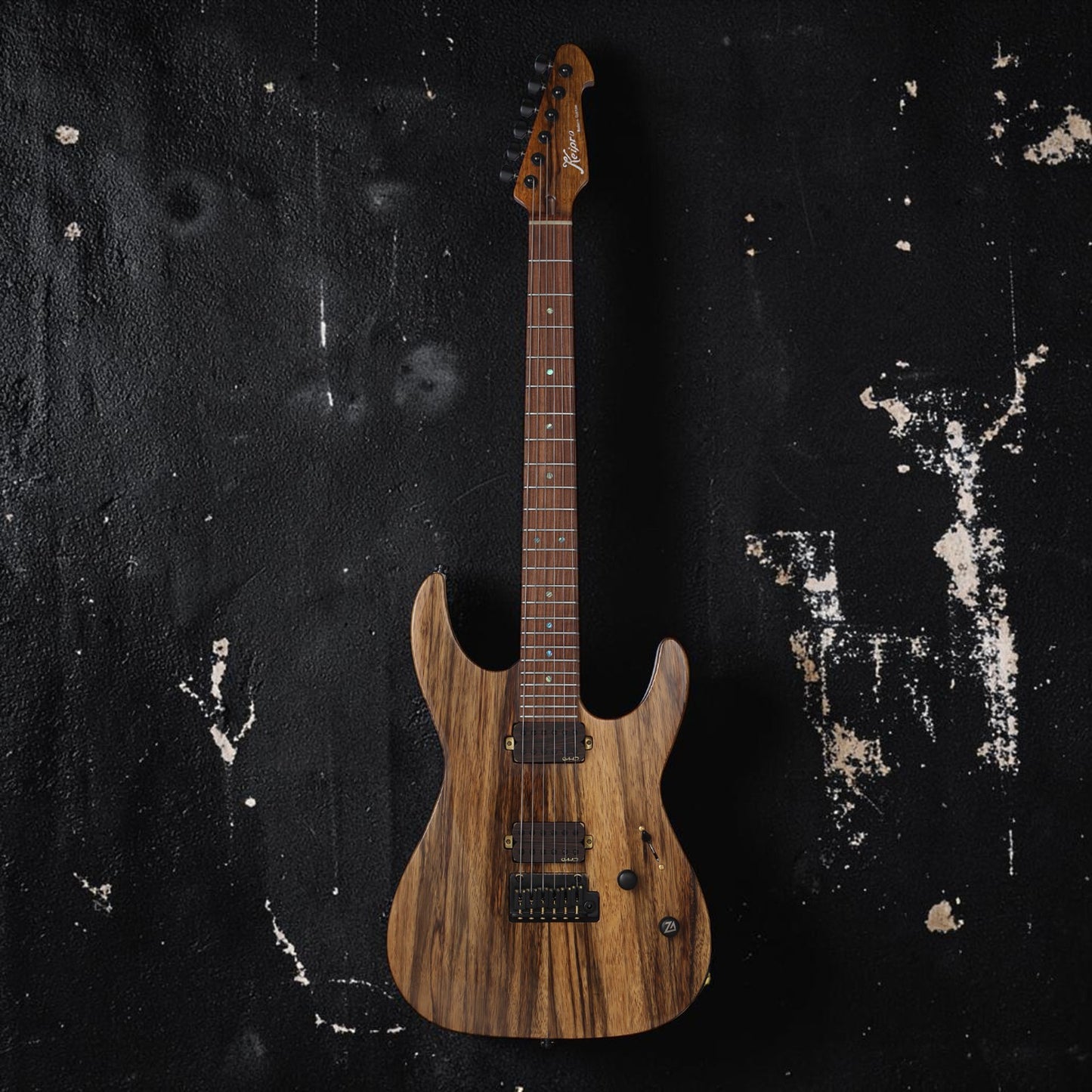 Electric Guitar Keipro Modern Custom Black Limba H.H Include Gig Bag