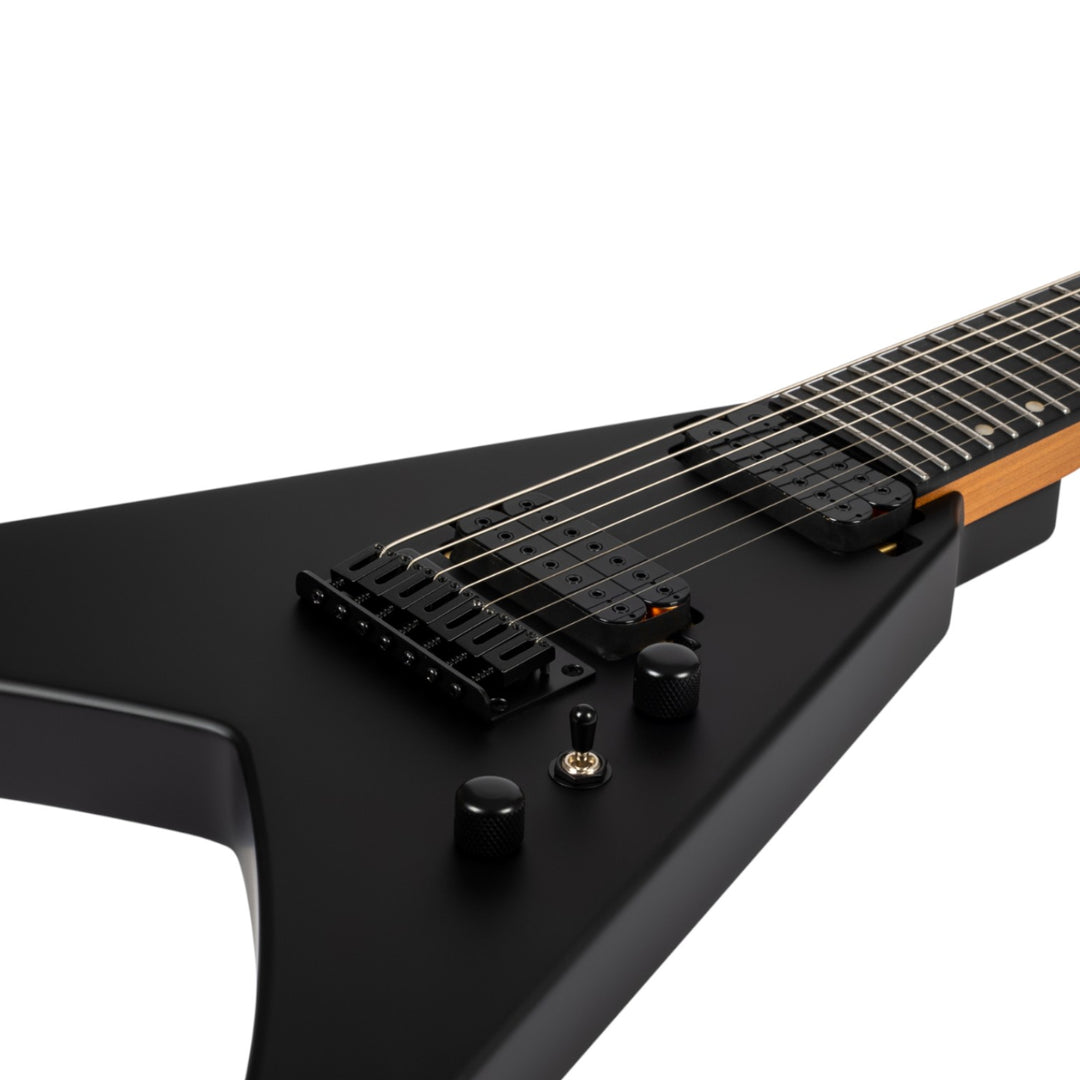 Electric Guitar Spira V-407 Mbk Black Satin 7 STRING Free Setup